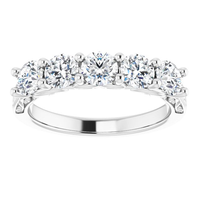 1.20 ct. Round Cut Diamond Wedding Band 5 Stone Anniversary Ring-VIRABYANI